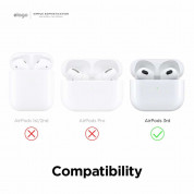 Elago AirPods 3 Silicone Hang Case - силиконов калъф с карабинер за Apple AirPods 3 (бял-фосфор) 9