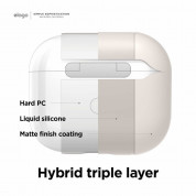 Elago AirPods 3 Liquid Hybrid Hang Case - твърд силиконов кейс с карабинер за Apple AirPods 3 (бежов) 1