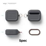 Elago AirPods 3 Armor Hang Case - удароустойчив силиконов калъф с карабинер за Apple Airpods 3 (тъмносив) 6