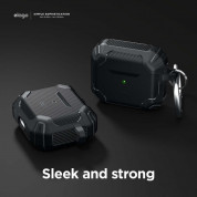 Elago AirPods 3 Solid Armor Hang Case - удароустойчив силиконов калъф с карабинер за Apple Airpods 3 (черен) 3