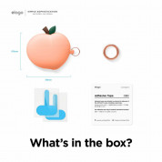 Elago AirPods 3 Peach Design Silicone Case - силиконов калъф с карабинер за Apple AirPods 3 (оранжев) 6