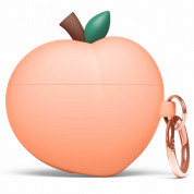 Elago AirPods 3 Peach Design Silicone Case - силиконов калъф с карабинер за Apple AirPods 3 (оранжев)