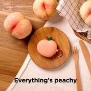 Elago AirPods 3 Peach Design Silicone Case - силиконов калъф с карабинер за Apple AirPods 3 (оранжев) 1