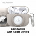 Elago AirPods Pro Snapshot Silicone Case - силиконов калъф (с място за AirTag) с карабинер за Apple AirPods Pro (бежов) 3