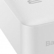 Baseus Bipow Digital Display Power Bank 20W 30000 mAh (PPDML-N02) - външна батерия с два USB-A и един USB-C изходи и технология за бързо зареждане (бял) 3