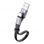 Baseus Simple HW Quick Charge USB-C to USB-A Cable 40W (CATMBJ-BG1) - USB-C кабел за устройства с USB-C порт (23 см) (сив) 1