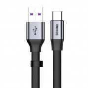 Baseus Simple HW Quick Charge USB-C to USB-A Cable 40W (CATMBJ-BG1) - USB-C кабел за устройства с USB-C порт (23 см) (сив)