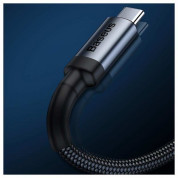 Baseus Cafule USB-C to USB-C Cable PD 3.1 60W (CATKLF-RG1) - кабел с въжена оплетка и бързо зареждане за устройства с USB-C порт (100 см) (черен-сив) 3