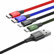 Baseus Fast 4-in-1 Charging Data Cable (CA1T4-B01) - универсален USB-A кабел с microUSB, Lightning и 2xUSB-C конектори (120 см) (черен) 1