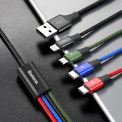Baseus Fast 4-in-1 Charging Data Cable (CA1T4-B01) - универсален USB-A кабел с microUSB, Lightning и 2xUSB-C конектори (120 см) (черен) 4