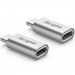 Ringke USB-C Male to Lightning Female Adapter - алуминиев Lightning адаптер за MacBook и устройства с USB-C порт (сребрист) (2 броя) 1