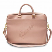 Guess Saffiano Vintage Script Laptop Bag 16 for laptops up to 16 inches (pink)