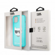 Karl Lagerfeld Choupette Head Silicone Case - дизайнерски силиконов кейс за iPhone 13 (син) 5