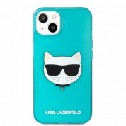 Karl Lagerfeld Choupette Head Silicone Case - дизайнерски силиконов кейс за iPhone 13 (син) 1