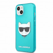Karl Lagerfeld Choupette Head Silicone Case - дизайнерски силиконов кейс за iPhone 13 (син)
