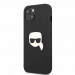 Karl Lagerfeld Karl Head Leather Case - дизайнерски кожен кейс за iPhone 13 (черен)  1