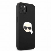 Karl Lagerfeld Karl Head Leather Case - дизайнерски кожен кейс за iPhone 13 (черен)  2