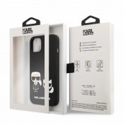 Karl Lagerfeld Karl & Choupette Silicone Case - дизайнерски силиконов кейс за iPhone 13 (черен) 5