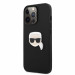 Karl Lagerfeld Karl Head Leather Case - дизайнерски кожен кейс за iPhone 13 Pro (черен)  1