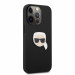 Karl Lagerfeld Karl Head Leather Case - дизайнерски кожен кейс за iPhone 13 Pro (черен)  3