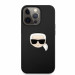 Karl Lagerfeld Karl Head Leather Case - дизайнерски кожен кейс за iPhone 13 Pro (черен)  2