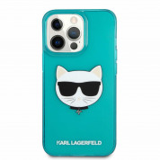 Karl Lagerfeld Choupette Head Silicone Case - дизайнерски силиконов кейс за iPhone 13 Pro Max (син) 2