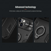 Nillkin CamShield Armor Hard Case - хибриден удароустойчив кейс с пръстен против изпускане за iPhone 13 (черен) 2
