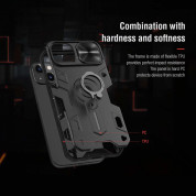 Nillkin CamShield Armor Hard Case - хибриден удароустойчив кейс с пръстен против изпускане за iPhone 13 (черен) 5