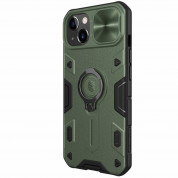 Nillkin CamShield Armor Hard Case - хибриден удароустойчив кейс с пръстен против изпускане за iPhone 13 (зелен)