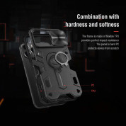 Nillkin CamShield Armor Hard Case - хибриден удароустойчив кейс с пръстен против изпускане за iPhone 13 Pro (черен) 6