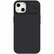 Nillkin CamShield Silky Magnetic Silicone Case - силиконов (TPU) калъф с MagSafe за iPhone 13 (черен)