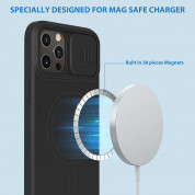 Nillkin CamShield Silky Magnetic Silicone Case - силиконов (TPU) калъф с MagSafe за iPhone 13 (черен) 2