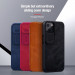 Nillkin Qin Book Pro Leather Flip Case - кожен калъф, тип портфейл за iPhone 13 (кафяв) 6