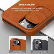 Nillkin Qin Book Pro Leather Flip Case - кожен калъф, тип портфейл за iPhone 13 (кафяв) 3