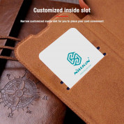 Nillkin Qin Book Pro Leather Flip Case - кожен калъф, тип портфейл за iPhone 13 Pro Max (черен) 6
