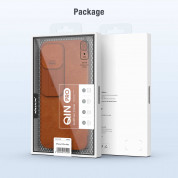 Nillkin Qin Book Pro Leather Flip Case - кожен калъф, тип портфейл за iPhone 13 Pro Max (кафяв) 8