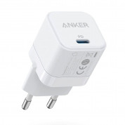 Anker PowerPort III Cube Wall Charger 20W USB-C - захранване за ел. мрежа с USB-C порт и технология за бързо зареждане (бял)