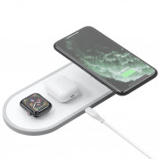 Dudao 3in1 Qi Wireless Charger 10W - тройна поставка (пад) за безжично зареждане за Qi съвместими устройства, Apple Watch и Apple Airpods (бял)