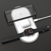 Dudao 3in1 Qi Wireless Charger 10W - тройна поставка (пад) за безжично зареждане за Qi съвместими устройства, Apple Watch и Apple Airpods (бял) 3