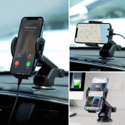 Joyroom Mechanical Car Phone Holder with Adjustable Arm - универсална разтягаща се поставка за таблото или стъклото на кола за смартфони с ширина от 55 до 85 мм (черен) 1