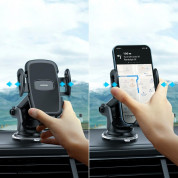 Joyroom Mechanical Car Phone Holder with Adjustable Arm - универсална разтягаща се поставка за таблото или стъклото на кола за смартфони с ширина от 55 до 85 мм (черен) 2