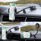 Joyroom Mechanical Car Phone Holder with Adjustable Arm - универсална разтягаща се поставка за таблото или стъклото на кола за смартфони с ширина от 55 до 85 мм 6