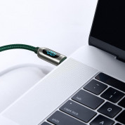 Baseus Digital Display USB-C to USB-C Cable PD 2.0 100W (CATSK-C06) - здрав кабел с въжена оплетка за бързо зареждане за устройства с USB-C порт (200 см) (зелен) 8