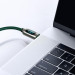 Baseus Digital Display USB-C to USB-C Cable PD 2.0 100W (CATSK-C06) - здрав кабел с въжена оплетка за бързо зареждане за устройства с USB-C порт (200 см) (зелен) 9