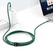 Baseus Digital Display USB-C to USB-C Cable PD 2.0 100W (CATSK-C06) - здрав кабел с въжена оплетка за бързо зареждане за устройства с USB-C порт (200 см) (зелен) 7