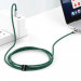 Baseus Digital Display USB-C to USB-C Cable PD 2.0 100W (CATSK-C06) - здрав кабел с въжена оплетка за бързо зареждане за устройства с USB-C порт (200 см) (зелен) 8