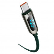 Baseus Digital Display USB-C to USB-C Cable PD 2.0 100W (CATSK-C06) - здрав кабел с въжена оплетка за бързо зареждане за устройства с USB-C порт (200 см) (зелен) 2