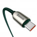 Baseus Digital Display USB-C to USB-C Cable PD 2.0 100W (CATSK-C06) - здрав кабел с въжена оплетка за бързо зареждане за устройства с USB-C порт (200 см) (зелен) 5