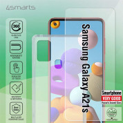 4smarts 360° Starter Set X-Pro Glass - тънък силиконов кейс и стъклено защитно покритие за дисплея на Samsung Galaxy A21s (прозрачен) 1