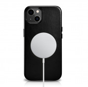 iCarer Leather Oil Wax MagSafe Case - кожен (естествена кожа) кейс с MagSafe за iPhone 13 (черен) 3